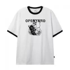 [정품] 오와이 데일리 니트 맨투맨 후드 스트릿 OPENYARD(OY) ODOLLY COTY RINGER TEE - 화이트