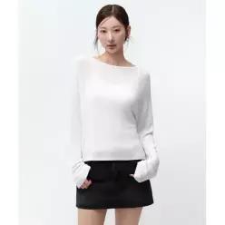 무신사 스탠다드 우먼 MUSINSA STANDARD 우먼즈 린넨 블렌드 보트 넥 시어 니트 [
