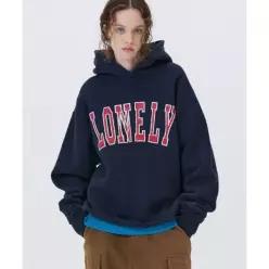 노앙 NOHANT 기모 LONELY/LOVELY FLUFF CUT OFF HOODIE NAVY 0NHQ3SW00705 3744566