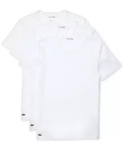 라코스테 맨즈 Regular - 핏 Crewneck Undershirts 3-Pack 화이트 18867684 558290