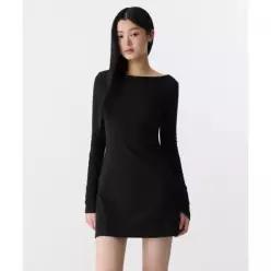 무신사스탠다드 MUSINSA STANDARD WOMAN 우먼즈 오픈 백 저지 미니 드레스 [블랙]MWEOE5Z04-BK 174155