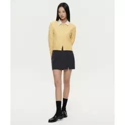 무신사 스탠다드 우먼즈 슬릿 미니 스코츠 그레이