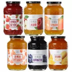 초록원 과일잼 1kg x 2개 세트(딸기잼 블루베리잼 사과잼 파인애플망고잼 제주감귤잼 오렌지잼)