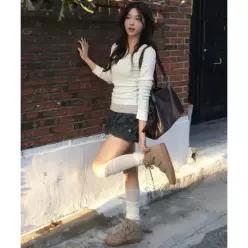 레터프롬문 베일라 코튼 롤업 쇼츠 챠콜