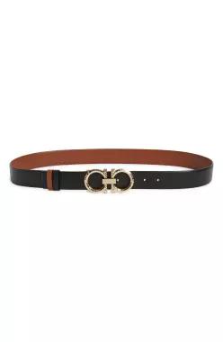 FERRAGAMO 페라가모 간초 버클 양면 가죽 벨트 7547678