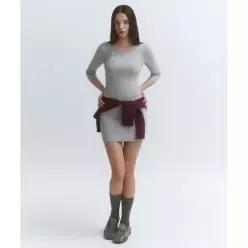 무신사 스탠다드 우먼 MUSINSA STANDARD 우먼즈 저지 미니 드레스 [미디엄 그레