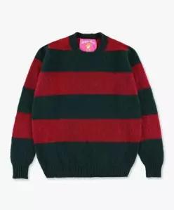 쉐기 베어 스웨터 SHAGGY BEARCHUNKY STRIPES CHERRY DOM