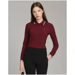닥스골프 여성 레드 하우스 체크 포인트 카라 티셔츠 DNTS3D751R2 849072
