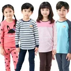 국산 9부 면스판 30수 후라이스 순면 긴팔 내의 상하세트 아동 주니어 어린이 실내복