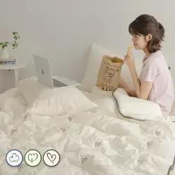 시즈닝 소프트워싱 자수 먼지없는 사계절 차렵이불(Q)