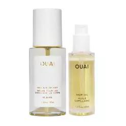 OUAI 웨이 헤어 바디 번들 건강하고 윤기 있으며 곱슬거림 머릿결 세인트 바츠 미스트 3.3oz 와 오일 1.5oz