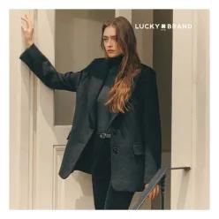 럭키브랜드 울블렌디드 패딩 하프코트943990