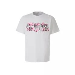 Alexander McQueen 로고 프린트 크루넥 티셔츠 794605QTABQ 0908 TP935304256