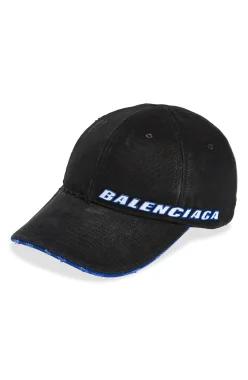 Balenciaga 발렌시아가 틸티드 타이포 디스트레스드 코튼 트윌 야구 모자 7623330