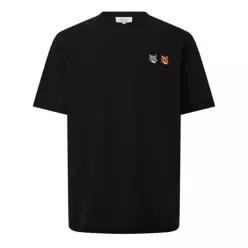 Maison Kitsune 메종 키츠네 남성 더블 폭스 후드 편안한 티셔츠 - 차콜 7855949