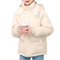 아이카 안솜 재킷 가짜 다운 재킷 안솜 코트 가짜 다운 코트 짧은 길이 후드