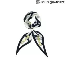 루이까또즈 LOUIS QUATORZE (2ESD965BL) 아트모리스 웨이브 실크 스카프 블랙 220910
