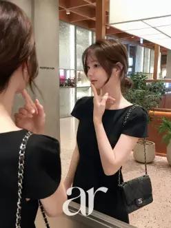 (국내제작)(미니롱/기장세분화/하객룩) 2기장 보트넥 캡소매 원피스 op16381