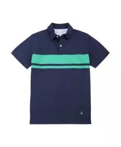 브룩스 브라더스 BROOKS BROTHERS 체스트 스트라이프 빈티지 폴로 셔츠 네이비그린 BBNTMM8729QEM 1166678