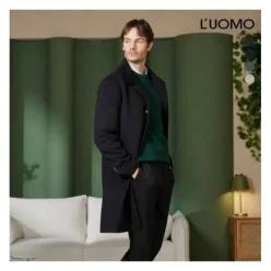 워모 남성 울 캐시미어 블렌딩 퀼티드 트리밍 코트 978628