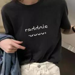 [라일리여성의류] Rly 빈티지 레터링 슬림핏 반팔 티셔츠 여성용
