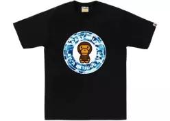 베이프 반팔 티셔츠 002TEL801003MBK9 BLACK BLUE DOM