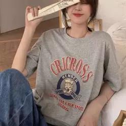 [라일리여성의류] Rly 오버핏 루즈한 반팔티 코튼 빅사이즈