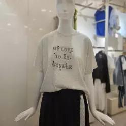 여름 스판 하트 레터링 반팔 티셔츠 (627720) _EPT