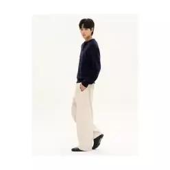 코튼 가먼트다잉 커브드 라인 팬츠 아이보리 456921MME0