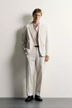 ZARA 워싱 릴렉스핏 수트 팬츠 - 아이스 6786/001/805