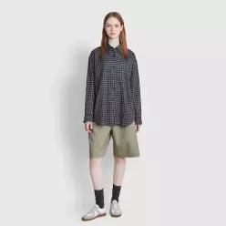 JAJU 26F/W 여 루즈핏 라이트코튼 체크 셔츠 J1163030011421203