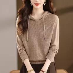 원픽 여성 올가을 후드 카디건 슬림핏 풀오버 숏 긴팔 겉옷 스웨터