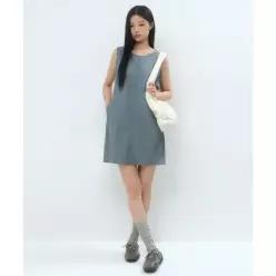 MUSINSA STANDARD WOMAN 우먼즈 나일론 미니 드레스 [그레이쉬 블루]