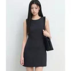 MUSINSA STANDARD WOMAN 우먼즈 슬리브리스 포멀 미니 드레스 [그레이]