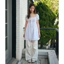MUSINSA STANDARD WOMAN 우먼즈 코튼 베이비 돌 미니 드레스 [화이트]