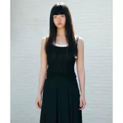 MUSINSA STANDARD WOMAN 우먼즈 포인텔 탱크 탑 [블랙]