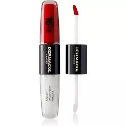 Dermacol 더마콜 16시간 지속 립컬러 듀얼 립글로스 매트+광택 피니시 넘버포 리벤지 레드