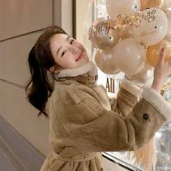 MADE/브랜드퀄리티 벨트 세트 스웨이드 덤블 무스탕 하프 코트 데이트룩데일리룩출근룩하객룩겨울코트 ct1649