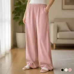 오너클랜 여성 여자 밴딩 아이보리 슬랙스 블랙 정장바지 와이드 치노팬츠 핑크 하의 의류 옷 성인