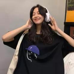 [라일리여성의류] Rly 루즈핏 프린팅 반팔티셔츠