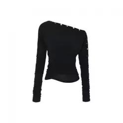 [정품] [10월 19일 ] 페인오어플레져 JENNIE BUTTONED TOP 블랙 1088808