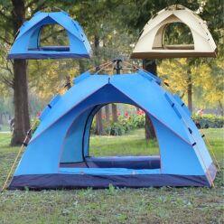 혀누닷컴 원터치 4인용 캠핑 텐트 피크닉 차박 방충망 방수 쉽게 설치하는 감성 자동 텐트