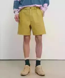 제너럴아이디어 generalideastandard MAN 데미지 워시드 코튼 쇼츠 MUSTARD GF1MHP008