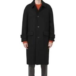 본 남성 F/W 블랙 캐시미어 트윌 발마칸 코트 BN3WHA562BK 328372