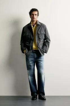 [국내매장] ZARA 남성 포켓 스트럭처 하이테크 오버셔츠 - 그레이 0155/111/802 549963