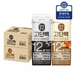 [연세대학교 연세우유]연세두유 고단백 아몬드 잣 16팩+ 고단백 검은콩 고칼슘 16팩 (총32팩)