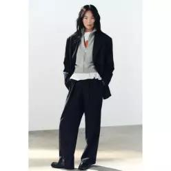 자라 볼륨 플리츠 팬츠 - 다크 네이비 1255/581/422