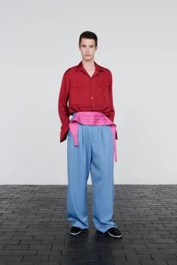 ZARA 릴렉스핏 턱 수트 팬츠 - 블루 5629/010/400