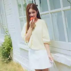 [백화점 홈쇼핑 정품] 로엠 7부소매 크롭 블라우스 RMBLG37RT2