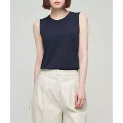 MUSINSA STANDARD WOMAN 우먼즈 베이식 슬리브리스 탑 [다크 네이비]